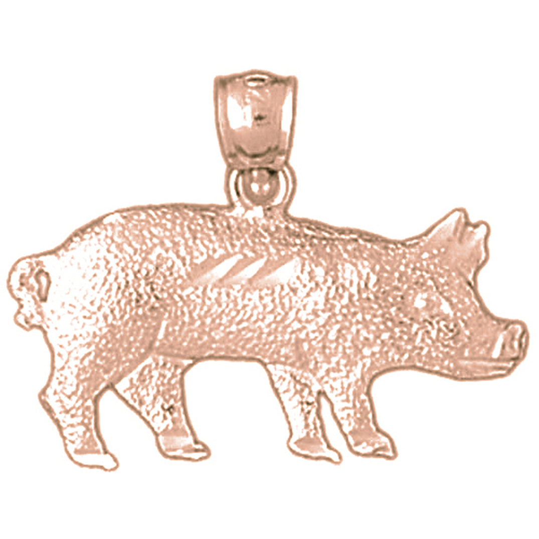 14K or 18K Gold Pig Pendant