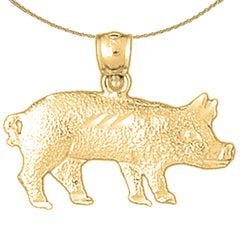Colgante de cerdo de oro de 14 quilates o 18 quilates