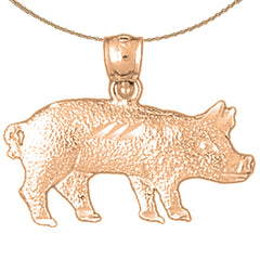 Colgante de cerdo de oro de 14 quilates o 18 quilates