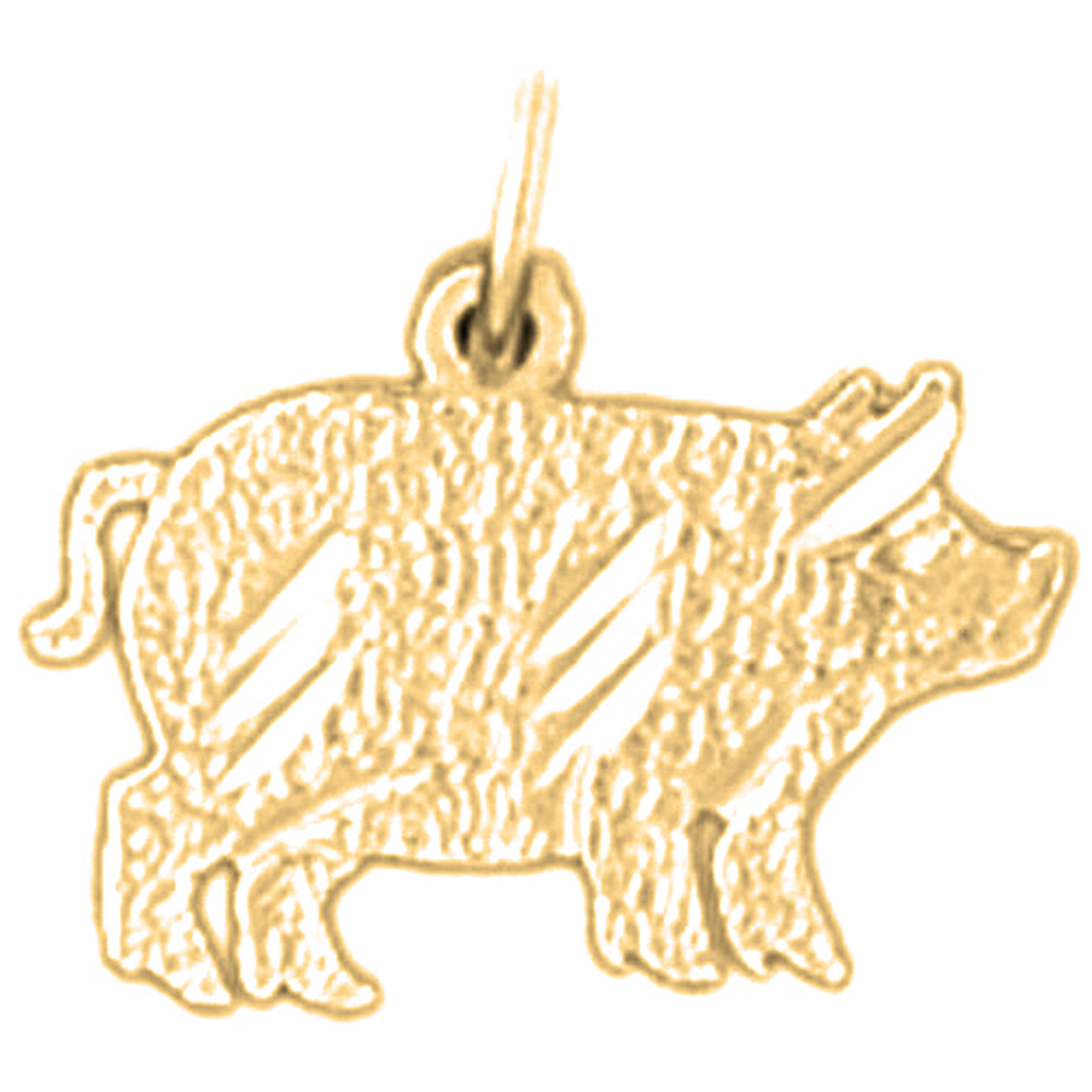 14K or 18K Gold Pig Pendant