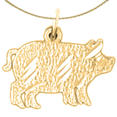 14K or 18K Gold Pig Pendant