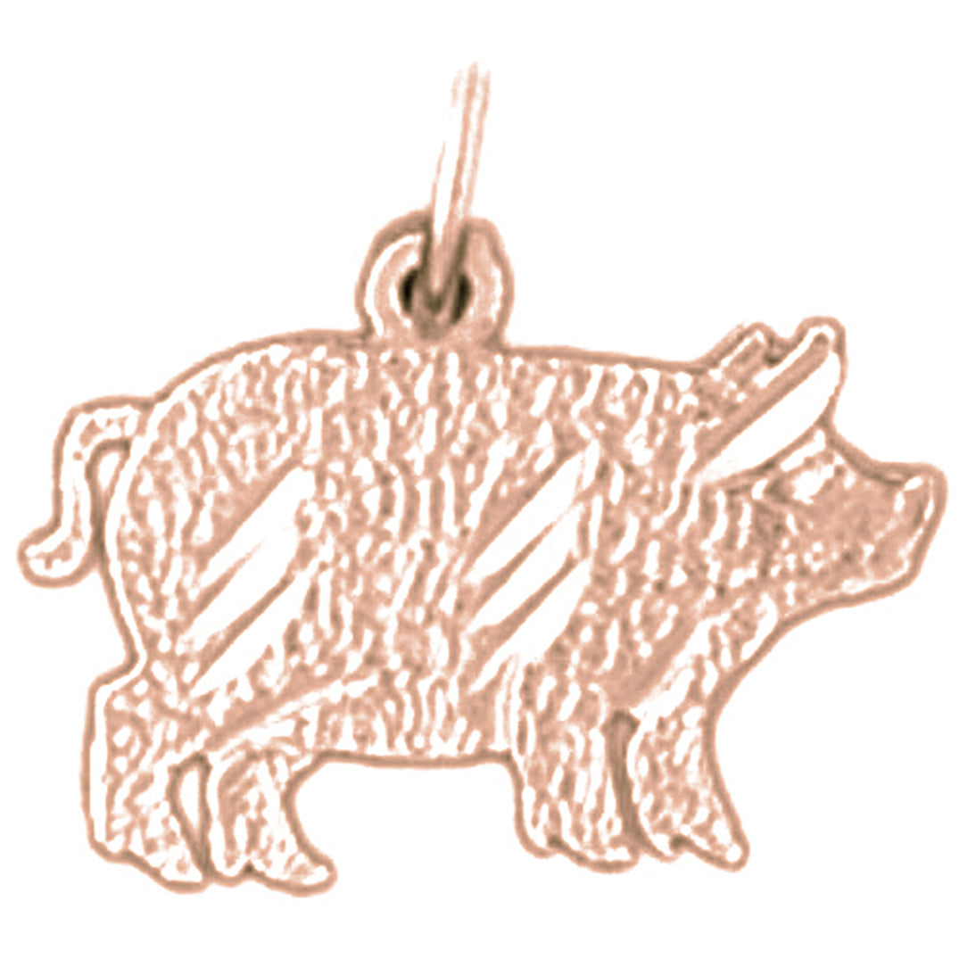 14K or 18K Gold Pig Pendant