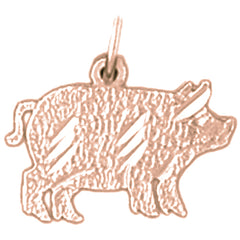14K or 18K Gold Pig Pendant