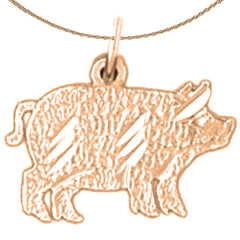 14K or 18K Gold Pig Pendant
