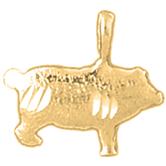 14K or 18K Gold Pig Pendant
