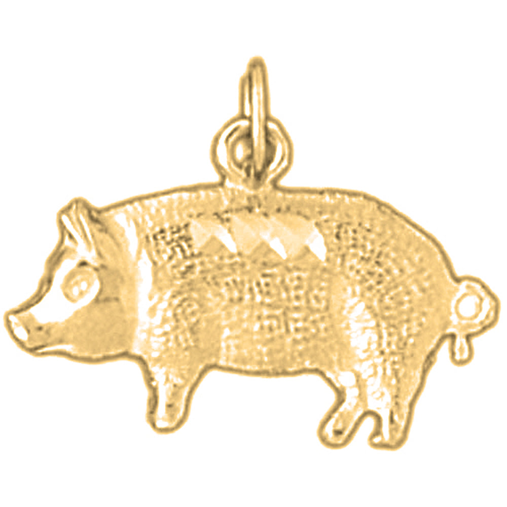 14K or 18K Gold Pig Pendant