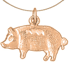 14K or 18K Gold Pig Pendant