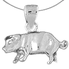 10K, 14K or 18K Gold 3D Pig Pendant