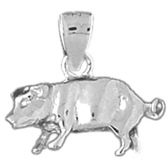 10K, 14K or 18K Gold 3D Pig Pendant