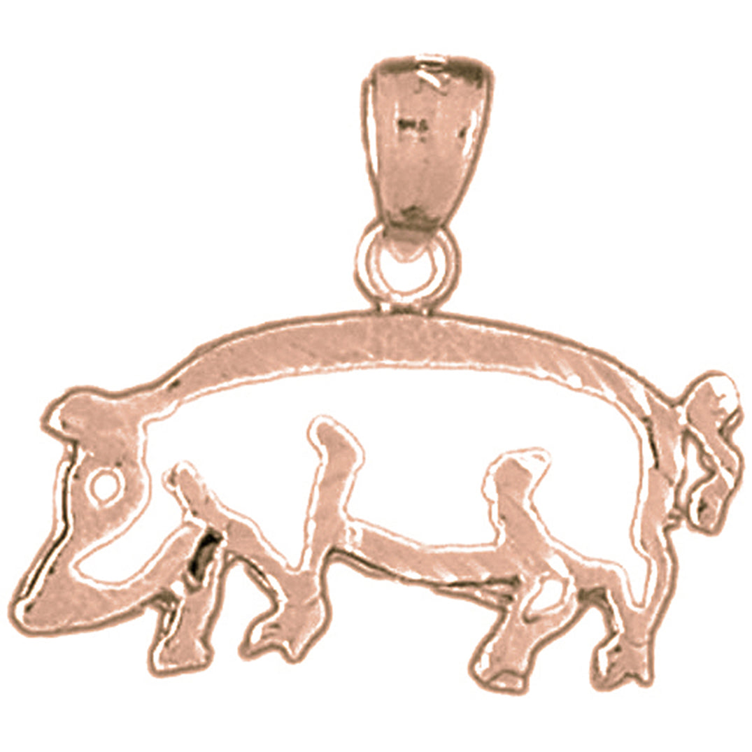 14K or 18K Gold Pig Pendant