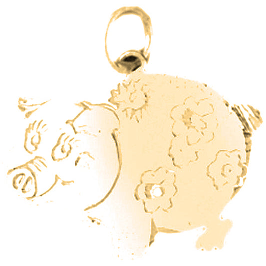 14K or 18K Gold Pig Pendant