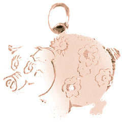 14K or 18K Gold Pig Pendant