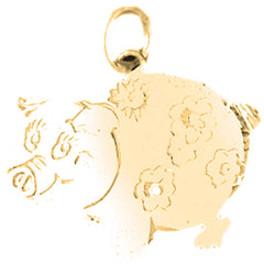 14K or 18K Gold Pig Pendant