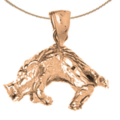 10K, 14K or 18K Gold 3D Boar Pendant