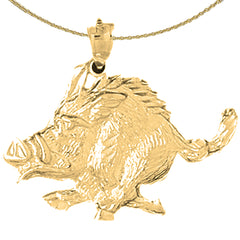 10K, 14K or 18K Gold Boar Pendant