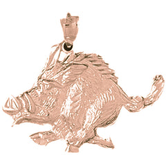 10K, 14K or 18K Gold Boar Pendant