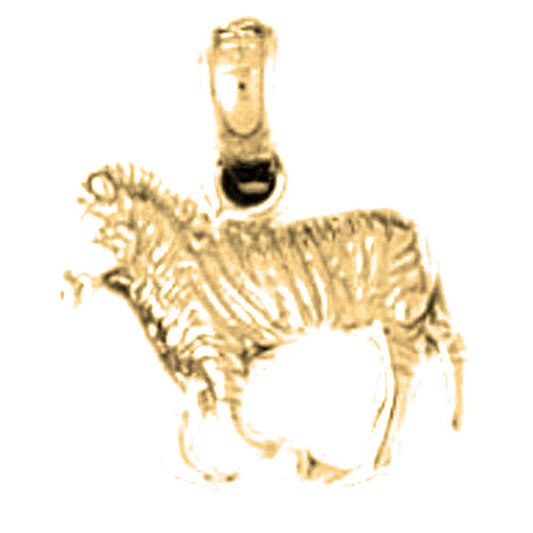 14K or 18K Gold Zebra Pendant