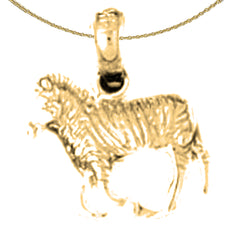 14K or 18K Gold Zebra Pendant