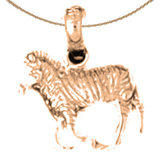14K or 18K Gold Zebra Pendant