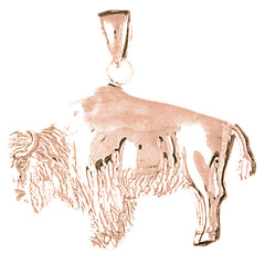10K, 14K or 18K Gold Bison Pendant