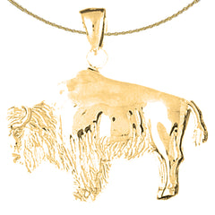 10K, 14K or 18K Gold Bison Pendant