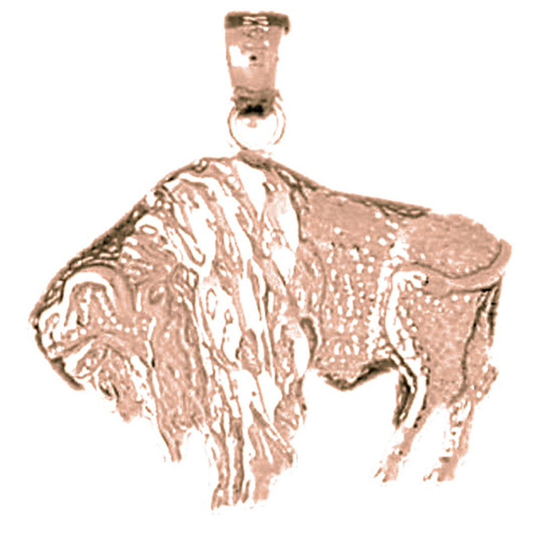 10K, 14K or 18K Gold Bison Pendant