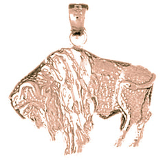10K, 14K or 18K Gold Bison Pendant