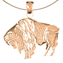 10K, 14K or 18K Gold Bison Pendant