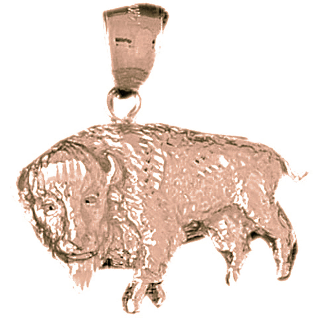 10K, 14K or 18K Gold Bison Pendant