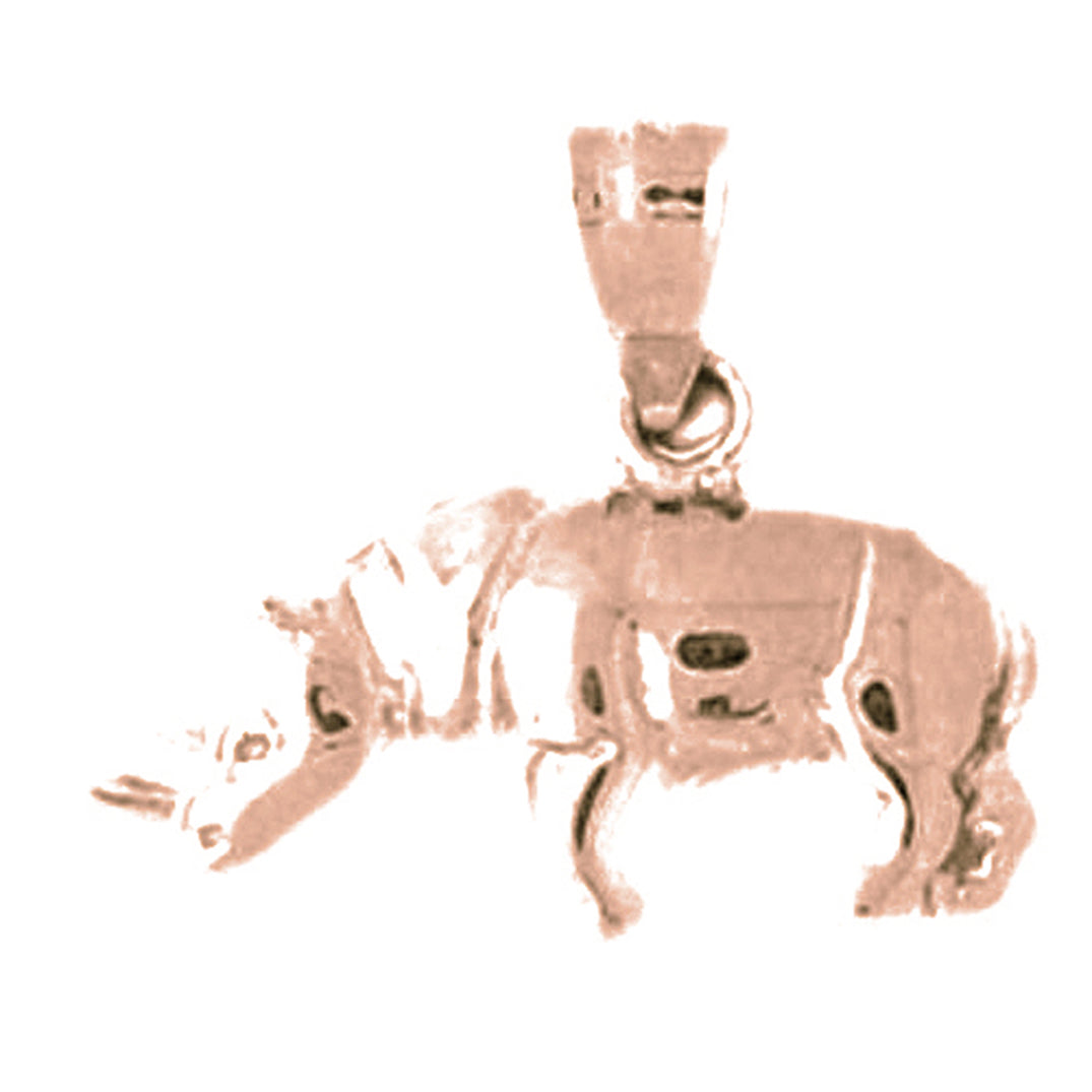 14K or 18K Gold Rhinoceros Pendant