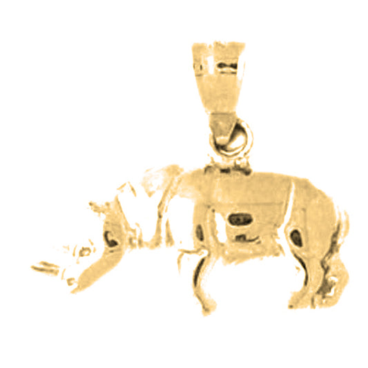 14K or 18K Gold Rhinoceros Pendant