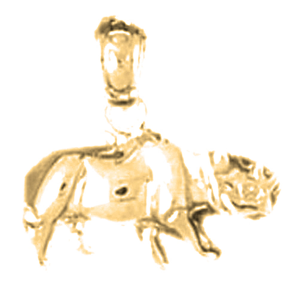 14K or 18K Gold Rhinoceros Pendant