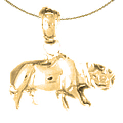 14K or 18K Gold Rhinoceros Pendant