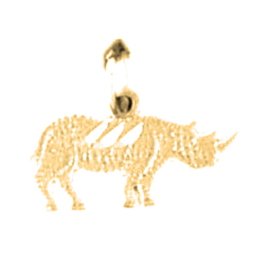 14K or 18K Gold Rhinoceros Pendant