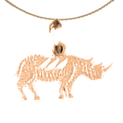 14K or 18K Gold Rhinoceros Pendant