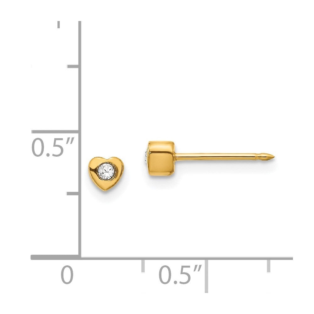 Inverness 24K Gold-plated Heart with Crystal Earrings