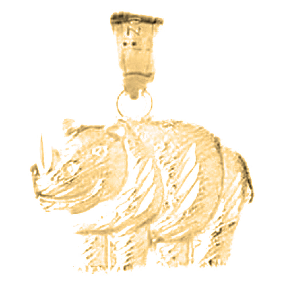 14K or 18K Gold Rhinoceros Pendant
