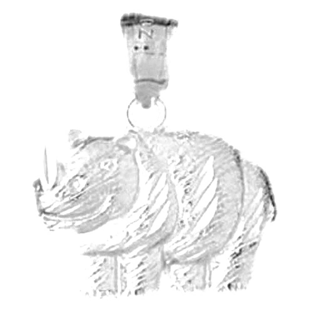 14K or 18K Gold Rhinoceros Pendant