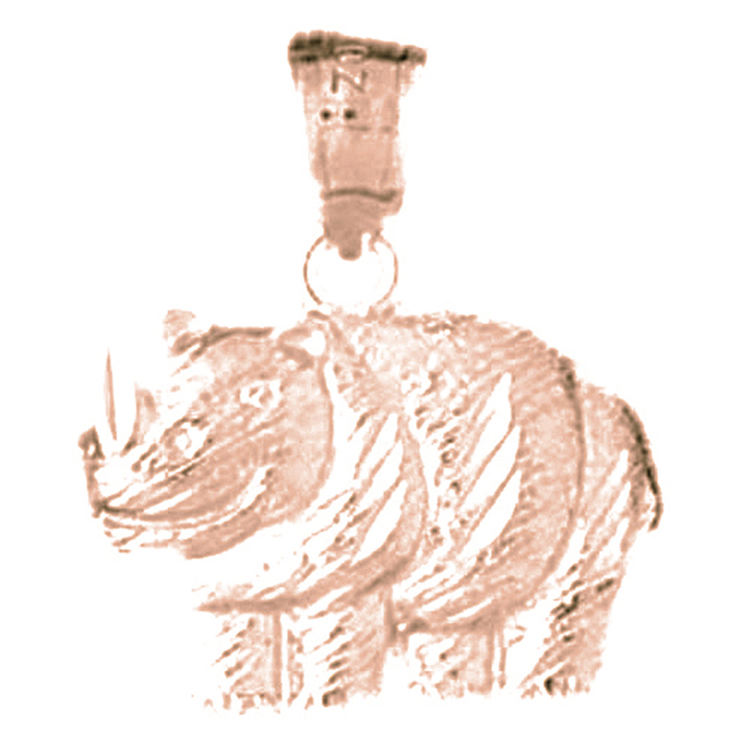 14K or 18K Gold Rhinoceros Pendant