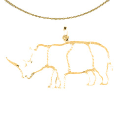 14K or 18K Gold Rhinoceros Pendant