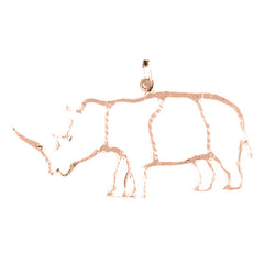 14K or 18K Gold Rhinoceros Pendant