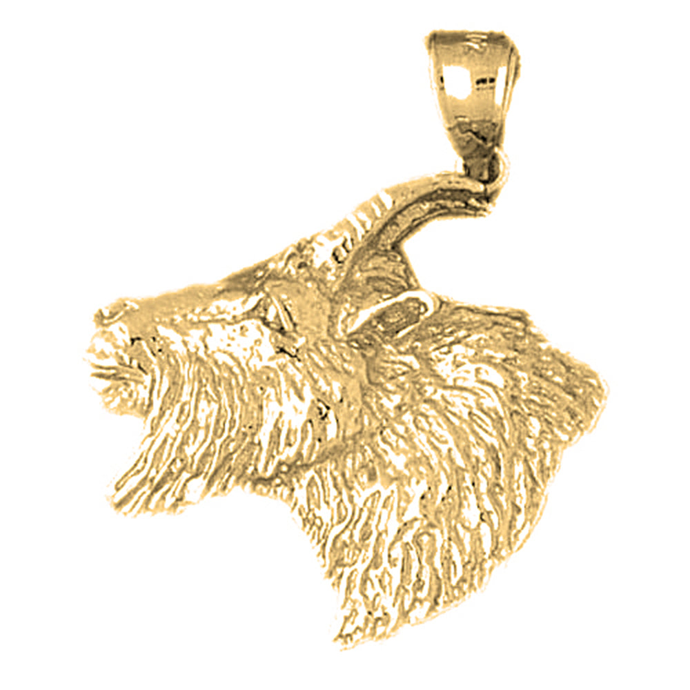 10K, 14K or 18K Gold Goat Pendant