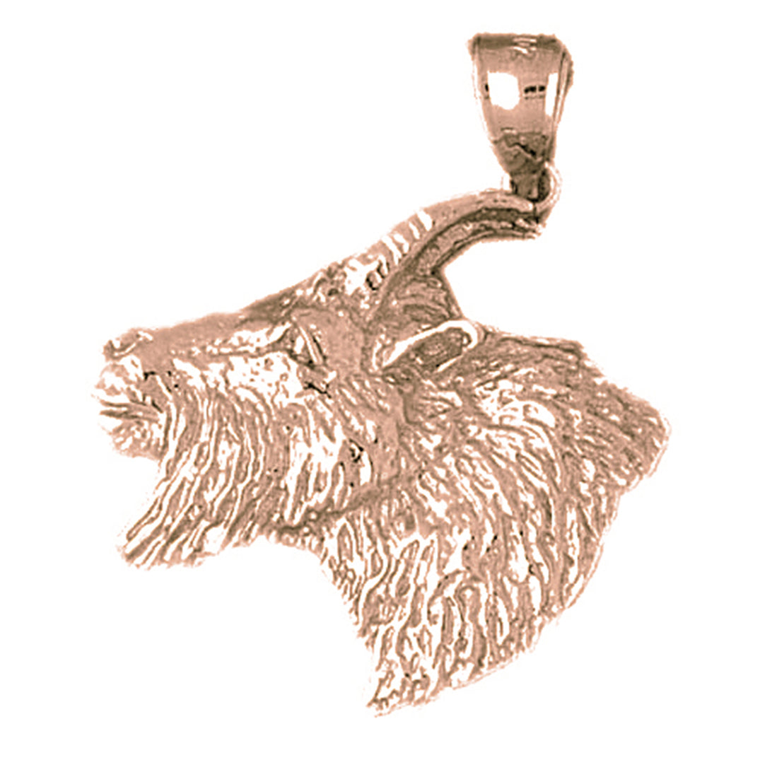 10K, 14K or 18K Gold Goat Pendant