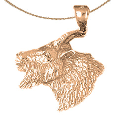 Ziegenanhänger aus 10 Karat, 14 Karat oder 18 Karat Gold