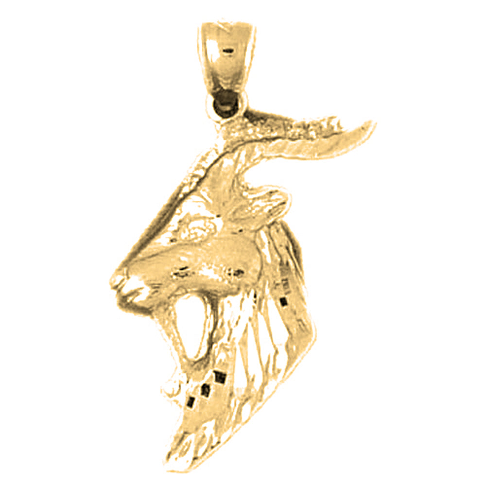 10K, 14K or 18K Gold Goat Pendant