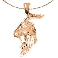 10K, 14K or 18K Gold Goat Pendant