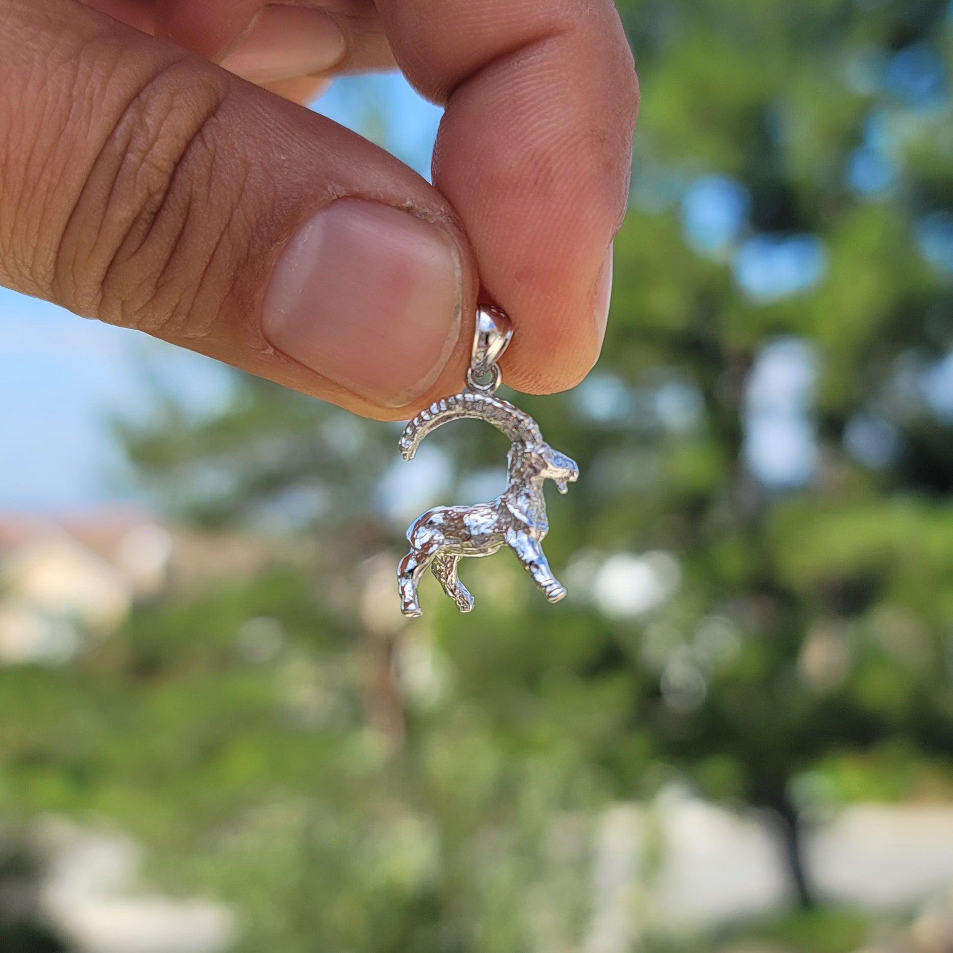 10K, 14K or 18K Gold Goat Pendant