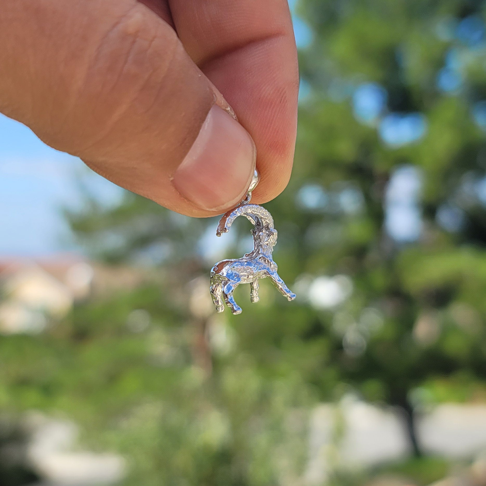 10K, 14K or 18K Gold Goat Pendant