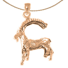 10K, 14K or 18K Gold Goat Pendant