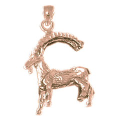 10K, 14K or 18K Gold Goat Pendant